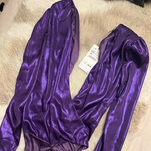 Long Sleeve Plunge Bodysuit